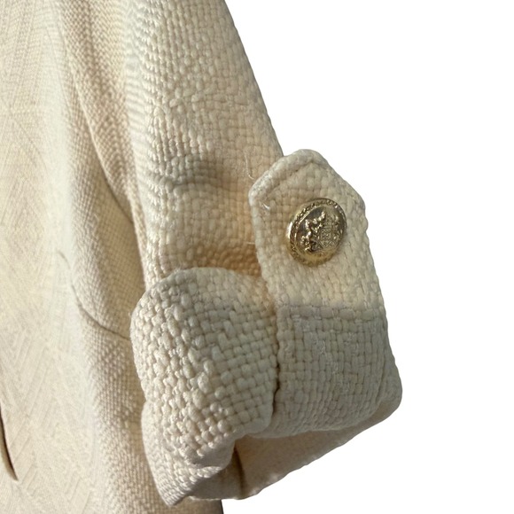 Sézane‎ textured Alma dress size 38 (US 6)gold buttons cream neutral minimalist - Picture 6 of 9